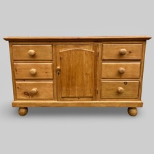 Antique Victorian Solid Pine Sideboard Dresser Farmhouse Rustic Country Kitchen