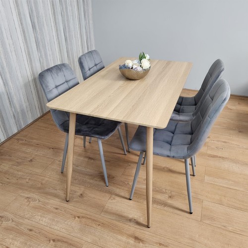 Beige oak dining table - beige,