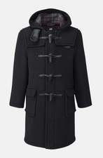 GLOVERALL  DUFFLE COAT Navy Pure WOOL  Kids Age 7 Red Check