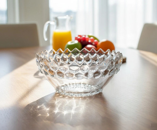 24cm glass bowl large - glass, heavy