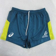 Wallaroos Rugby Shorts Womens Size 2XL Green Gold Asics Stretch