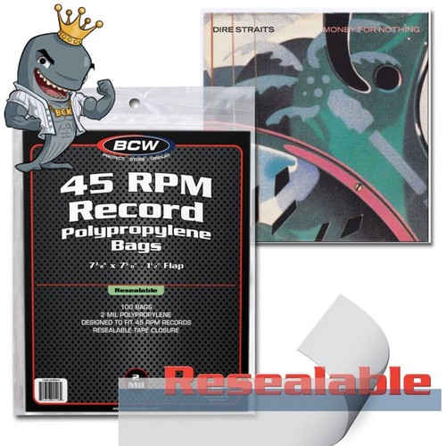 Bcw resealable rpm record - resealable, 45