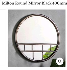 Lakeland Homes - Milton Round Mirror In Bronze. bmBathroom with shelf