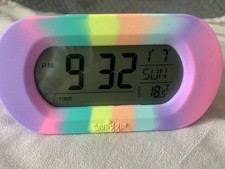 Smiggle Talking Light Up alarm clock calendar Silicone Rainbow colourful