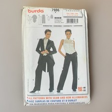 BURDA 7986 Ladies Tuxedo Style
