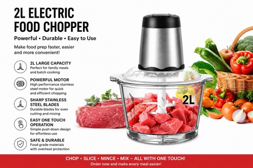 Electric food chopper - 2l,