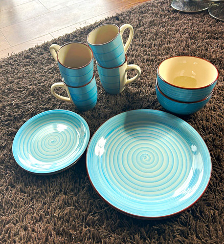 Blue cream spiral ceramic - spiral,