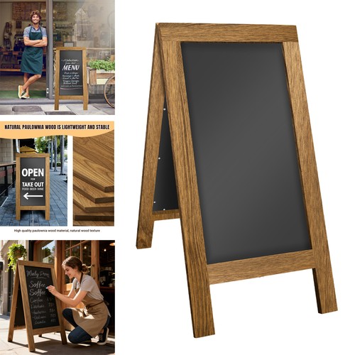 Easel chalkboard shelf wooden - chalkboard,