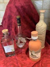 4 x Differently Designed Empty Spirit Bottles All in Excellent Condition