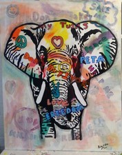 Elephant Graffiti Poster Style