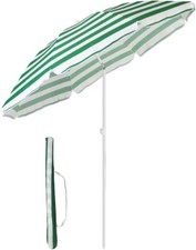 1.6m Beach Umbrella with Cover Portable Tilting Garden Parasol Various Colours