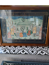 A Pair Of Old Oriental Material Art Prints