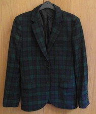 Jack Wills Gents Woollen Jacket. Green Tartan Check. Size 36.