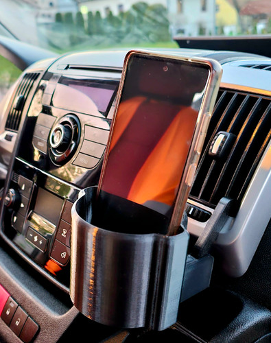 Clip phone cup holder - phone, for