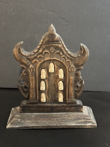 Vtg wood carved alter - , statue