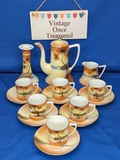 Antique Noritake COFFEE SET * 15 Pieces * Japanese Landscape Scene * c1910 VGC