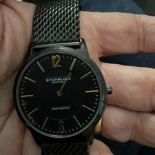 Stuhrling 122 33111 Somerset Elite Quartz Ultra Slim Mesh Band Mens Watch