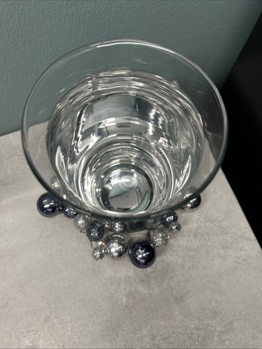 Silver christmas candle holder - silver,