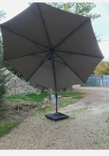 Alexander Rose Taupe Cantilever Parasol with Granite Base
