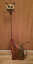 Vintage wooden cat - wooden,