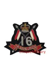 16th / 5th QUEEN'S LANCERS BLAZER BADGE QUEEN’S CROWN BULLION WIRE BLAZER BADGE
