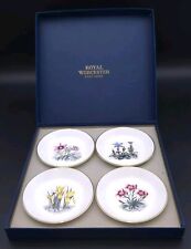 Royal Worcester Alpine Flowers Coaster Set of 4 with Box