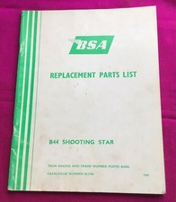 BSA Factory Replacement Parts List 1969, B44 Shooting Star