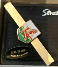 Vintage Stratton England Welsh Dragon enamel tie clip gold tone