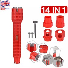14 IN 1 Faucet Sink Basin Installer Pipe Wrench Tap Spanner Multfunction Tools 