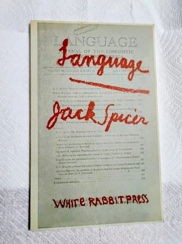 Jack spicer language 1965 - spicer,