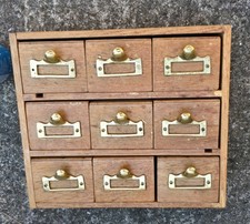 Vintage Wooden 9 Drawer Spice Box Cabinet