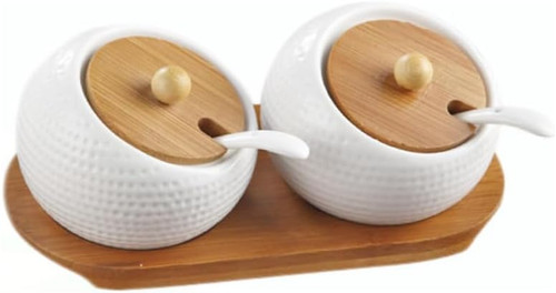 Pcs porcelain condiment jar - 2,