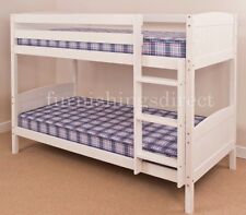 3FT SINGLE, 2FT6 SHORTY WHITE, ANTIQUE, NATURAL PINE BUNK BED + MATTRESS OPTIONS