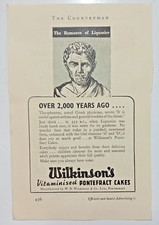Vintage 1941 Wilkinsons Vitaminised Pontefract Cakes advert 8.5 x 5.5 inches