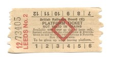 Leeds No. 2 BRB(E) Roll Type Cream Paper Red Diamond Platform Ticket BR