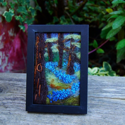 Needle felted wool bluebells - needle,
