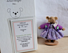 Deb Canham ~ Felt Animal Dolls ~ MILLICENT~ Boxed & COA. Ltd Ed No. 9.