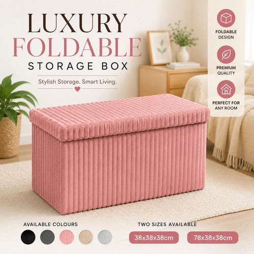 76cm folding ottoman storage - 76cm,