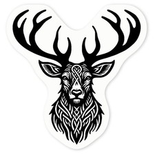 'Celtic Stag' Clear Sticker