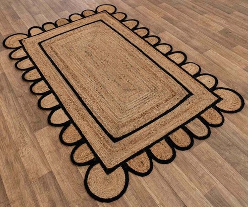 Scallop jute rug 100 natural - jute,