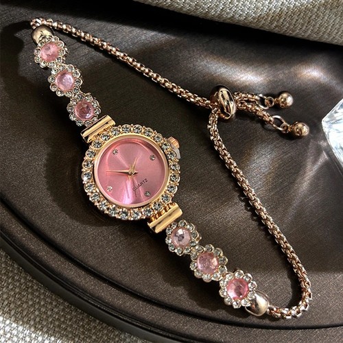 Bracelet watch set - bracelet, golden