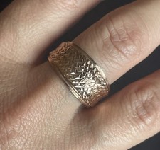 9ct 375  Rose Gold QVC Diamond Cut Ring Band Size 0 1/2 Fully Hallmarked 