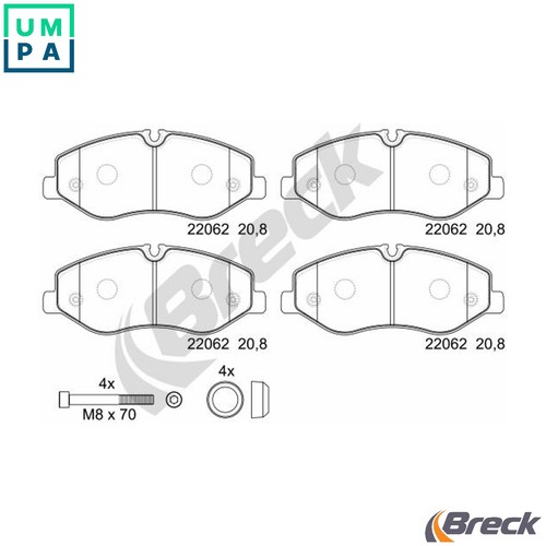 Brake pad set disc - brake, 22062