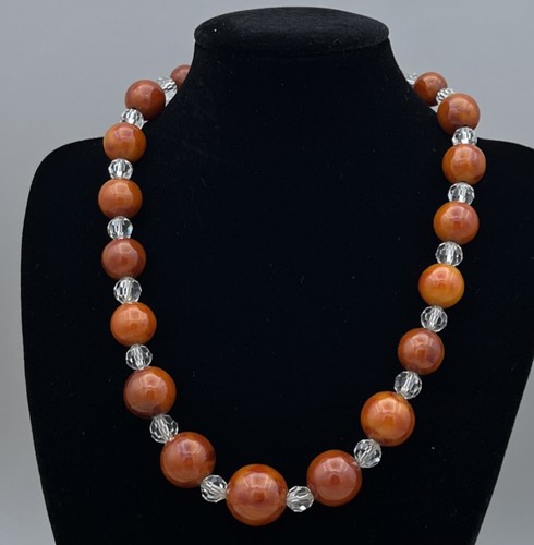 Vintage brown polished bead - brown,