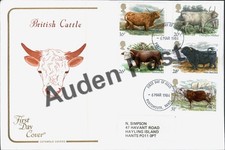Vintage First Day Cover FDC British Cattle 1984 Highland Hereford Welsh Black