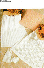 673 BABY 2x PRAM BLANKETS & CUSHION COVER  DK VINTAGE KNITTING PATTERN COPY