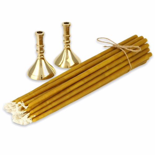 Brass candlesticks pair - brass,