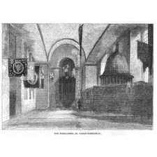 LONDON The Model Room in St Pauls Cathedral - Antique Print 1852