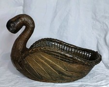 Vintage Wicker Swan Basket