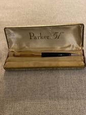 Rare Parker 51 Pencil Black with 12K gold cap rolled gold in original Box